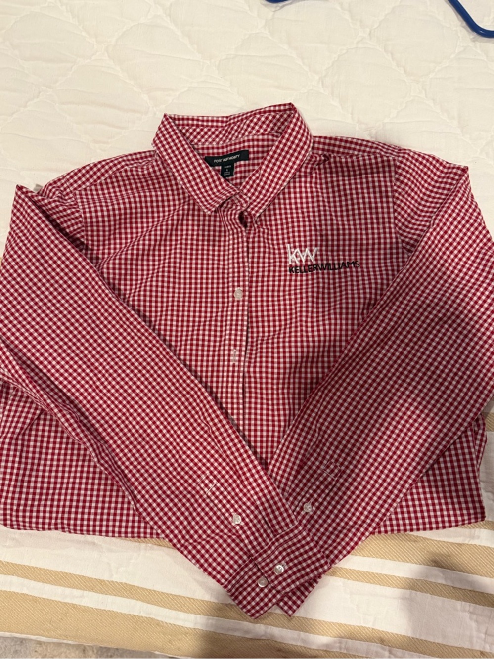Keller Williams Women's Red Gingham Button-Down Shirt